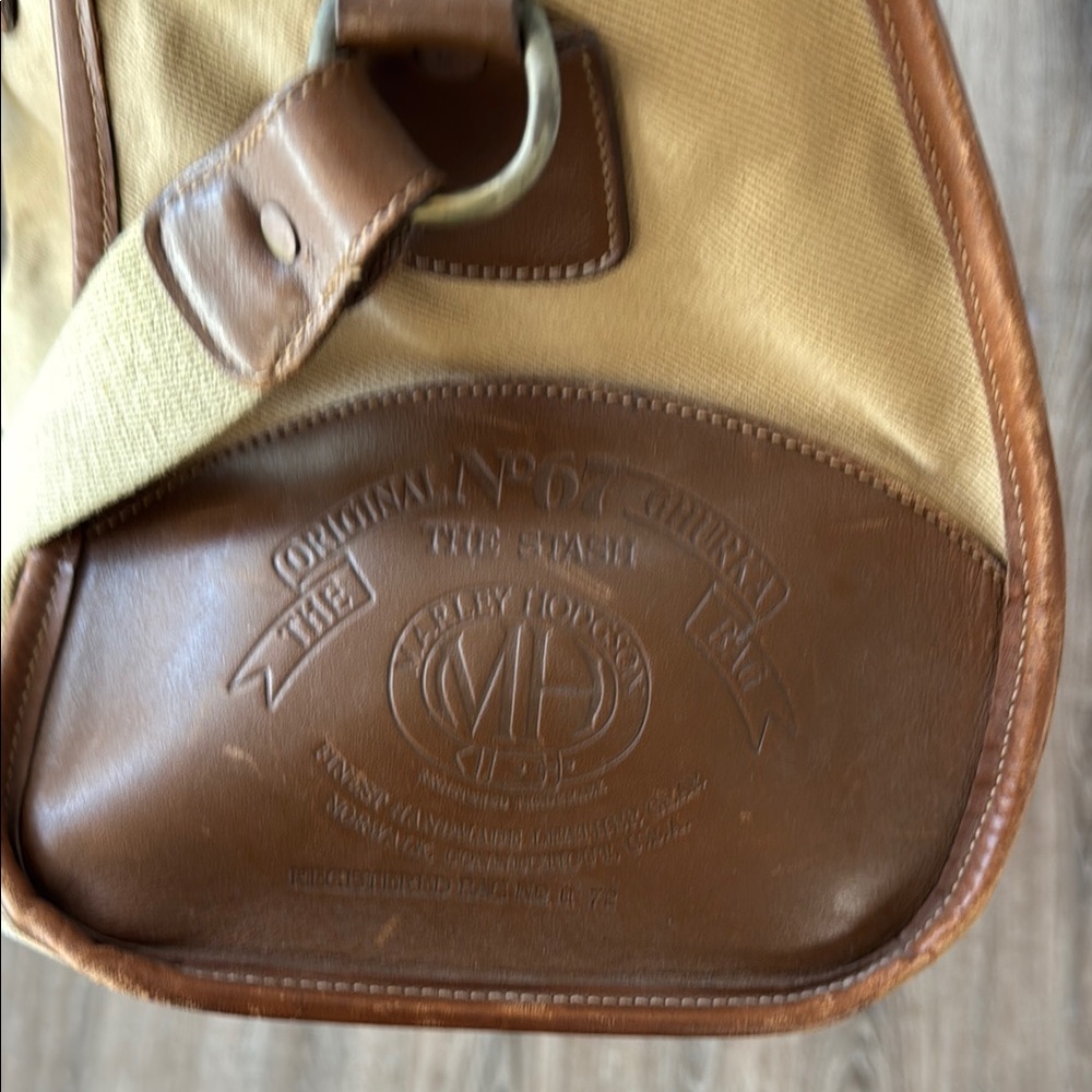 Ghurka Brown and Tan Duffel Bag with Leather Accents - Picture 6 of 7